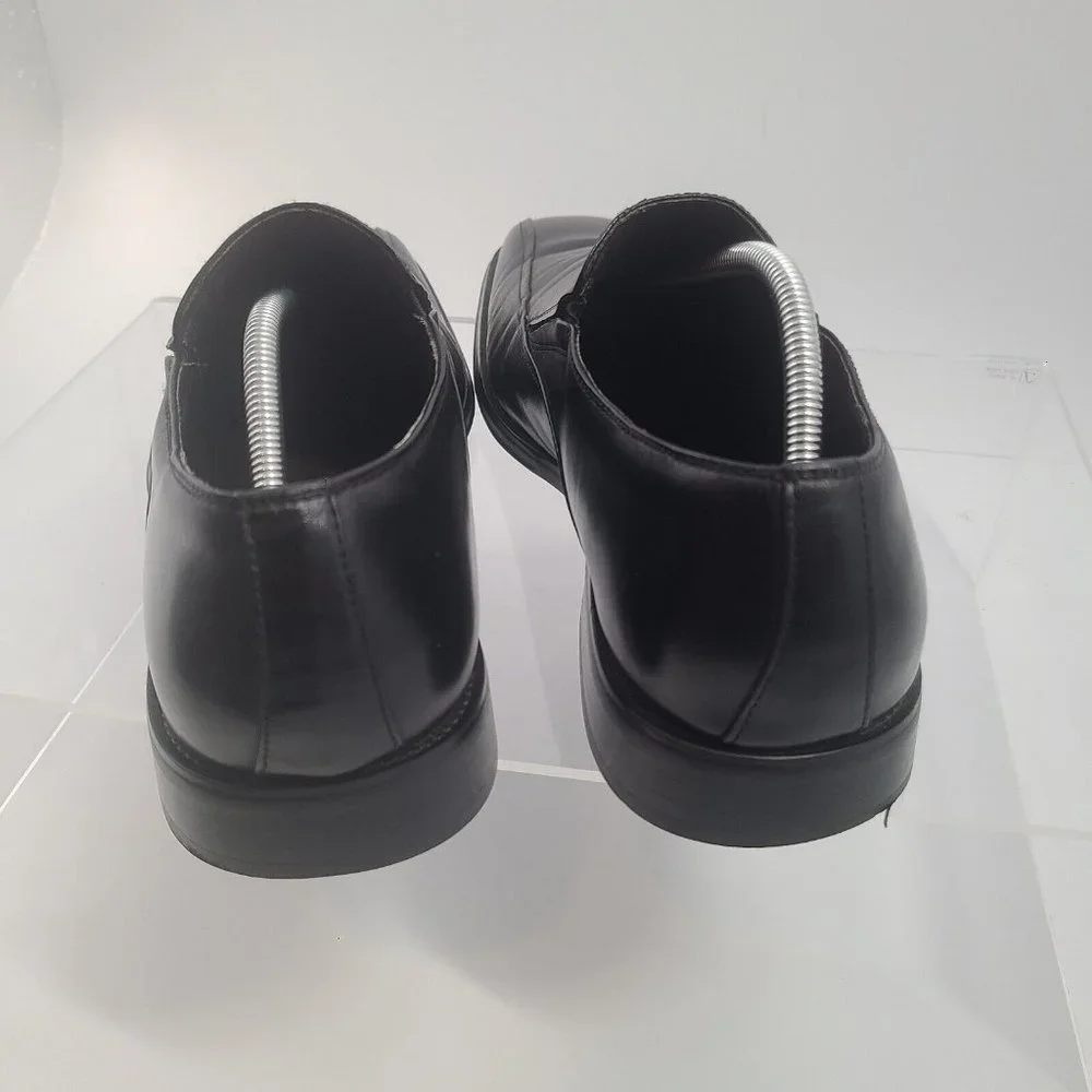 Stafford Mens Sz 12M 19963- 8 Black‎ Genuine Leather Shoes Slip-on Loafer